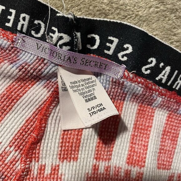 Victoria’s Secret Pajamas Women's Sz S Set Red  Fair Isle Holiday Thermal Pjs - Picture 5 of 6